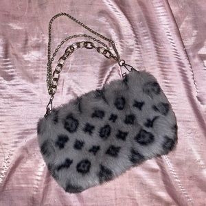 Plush faux fur bag